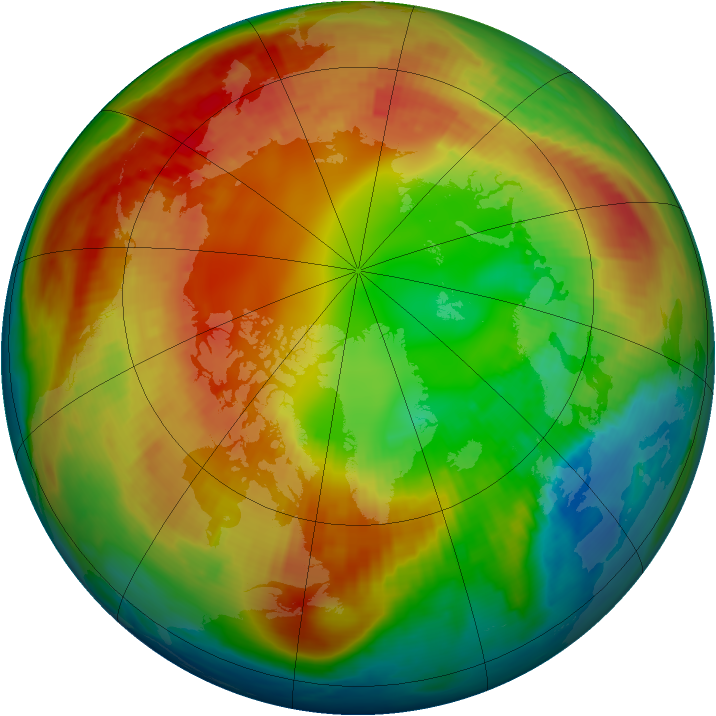 Arctic ozone map for 15 February 1998